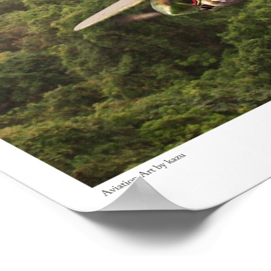 Aviation Art Poster "P-38 Lightning" (Ecke)