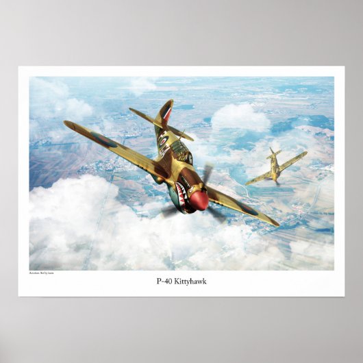 Aviation Art Poster "P-40 Kittyhawk" (Vorne)