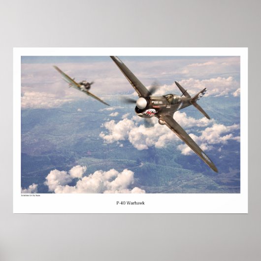 Aviation Art Poster "P-40 Warhawk" (Vorne)