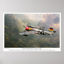 Aviation Art Poster "P-47D Thunderbolzen "Saucy Su