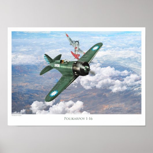 Aviation Art Poster "Polikarpov I-16" (Vorne)