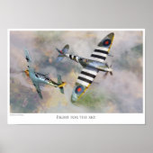 Aviation art Poster "Spitfire vs BF109” (Vorne)