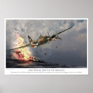 Aviation Art Poster "The Naval Battle off Malaya"