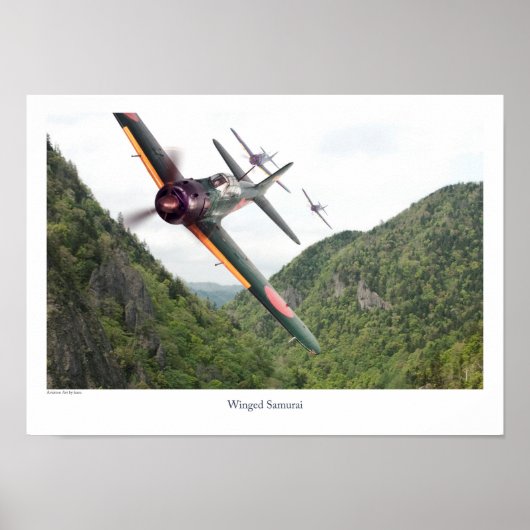 Aviation Art Poster "Winged Samurai Zero" (Vorne)