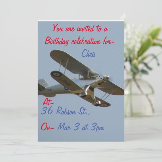 Aviation Art, Scale RC Modell vorbeifliegen. Einladung (Stehend Vorderseite)