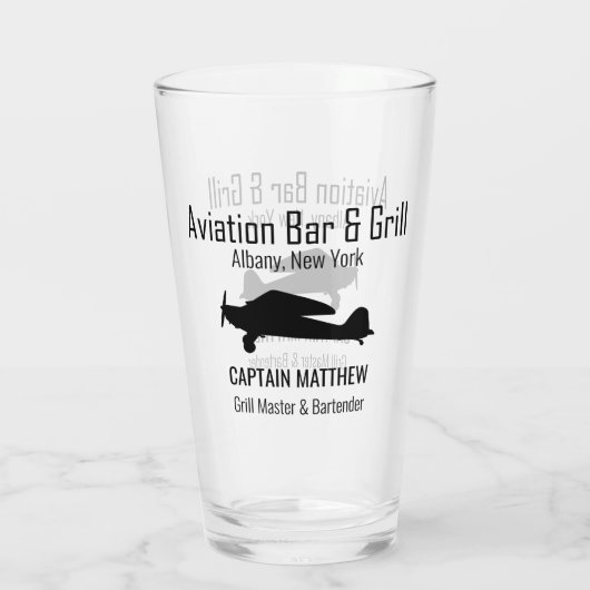 Aviation Bar & Grill Bierbrillen Glas (Rückseite)