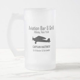 Aviation Bar & Grill Bierbrillen Mattglas Bierglas