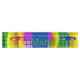Aviation Blue Red Flugzeug Bowtie Teddy Namensplakette