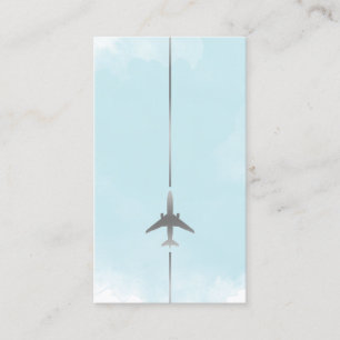 Aviation Blue Watercolor Business Card Visitenkarte