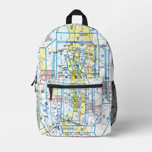 Aviation Chart Bedruckter Rucksack (Vorderseite)