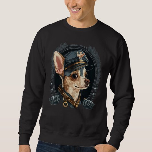 Aviation Chihuahua Dog Airplane Pilot on Chihuahua Sweatshirt (Vorderseite)