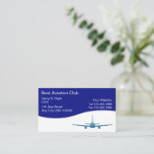 Aviation Club Business Cards Visitenkarte (Stehend Vorderseite)
