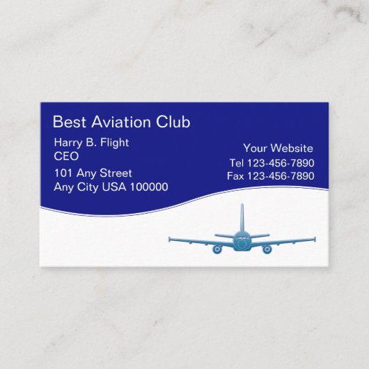 Aviation Club Business Cards Visitenkarte (Vorderseite)
