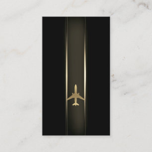 Aviation Gold Airplane Business Card Visitenkarte