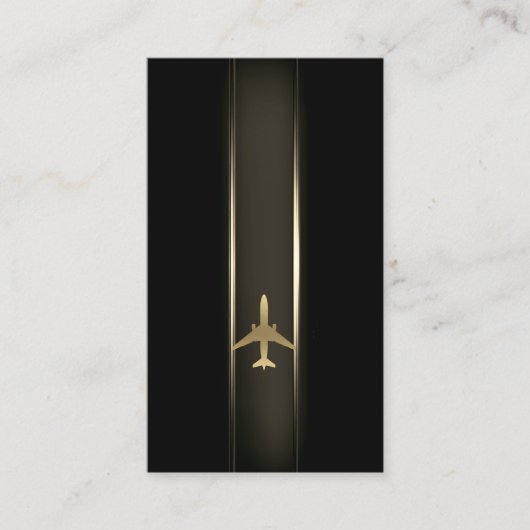 Aviation Gold Airplane Business Card Visitenkarte (Vorderseite)