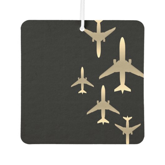 Aviation Gold Airplanes Air Freshener Autolufterfrischer (Vorderseite)