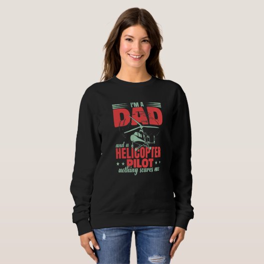 Aviation Helicopter Men Pilot Dad Sweatshirt (Vorne ganz)