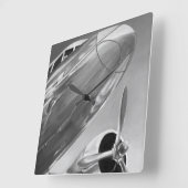 Aviation Icon: Up-Close View Quadratische Wanduhr (Winkel)