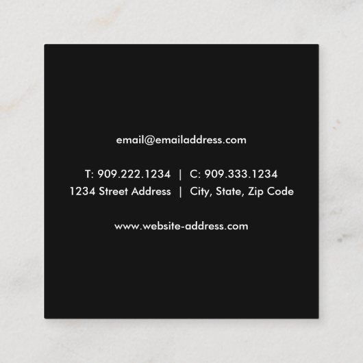 Aviation Jet Logo - Imitate Gold Foil Business Car Quadratische Visitenkarte (Rückseite)