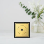Aviation Jet Logo - Imitate Gold Foil Business Car Quadratische Visitenkarte (Stehend Vorderseite)