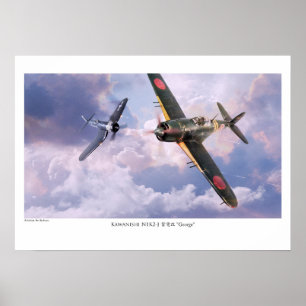 Aviation-Kunstposter "Kawanishi N1K2-J George" Poster