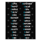 Aviation NATO Phonetic Alphabet Airplane Simple Fotodruck (Vorne)
