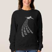 Aviation Pilot Airplane Phonetic Alphabet Wordclou Sweatshirt (Vorderseite)