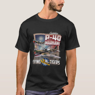 Aviation T-Shirts P-40 Warhawk Flying Tigers T - S