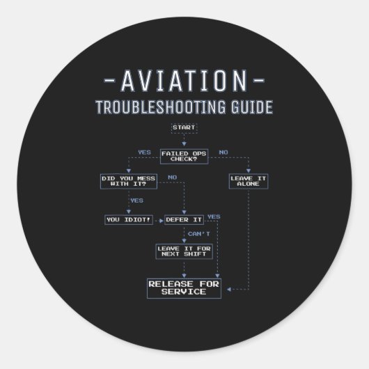 Aviation Troubleshooting Guide - Funny Air Mechani Runder Aufkleber (Vorderseite)