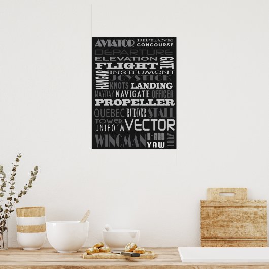 Aviator Alphabet Subway Art Poster (Küche)
