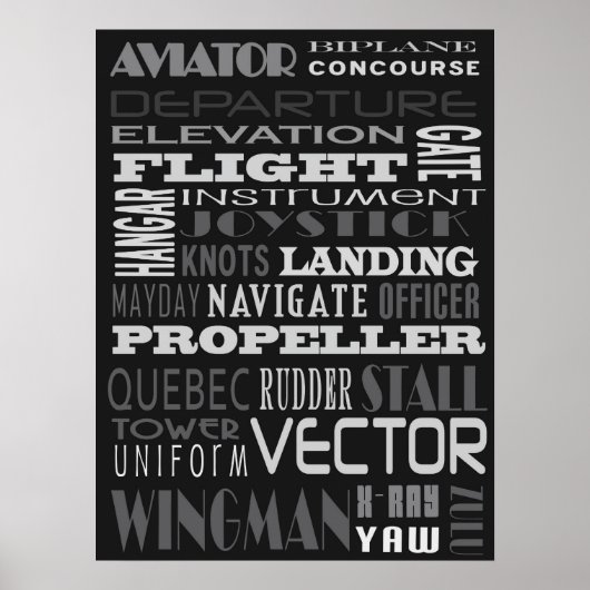 Aviator Alphabet Subway Art Poster (Vorne)