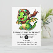 Aviator-Baby-Drache Geburtstag Einladung (Stehend Vorderseite)