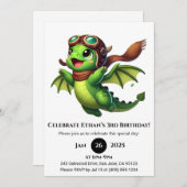 Aviator Baby Dragon Birthday Einladung (Vorne/Hinten)