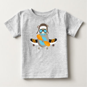 Aviator Bär, Pilotenbär, Flugzeug, Niedlicher Bär Baby T-shirt