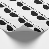 Aviator Brille-Silhouette Geschenkpapier (Ecke)