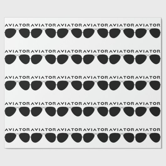 Aviator Brille-Silhouette Geschenkpapier (Flach)