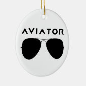 Aviator-Brille-Silhouette Keramikornament (Rechts)