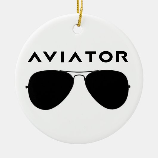 Aviator-Brille-Silhouette Keramikornament (Vorne)