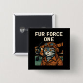 Aviator Cat Flying Felleiter Button (Vorne & Hinten)