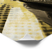 Aviator Cat Goggles Sunburst Portrait Poster (Ecke)