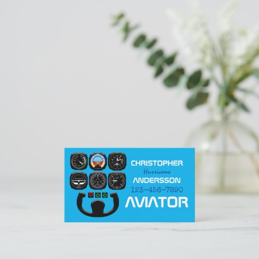 Aviator einzigartig und lustig visitenkarte (Stehend Vorderseite)