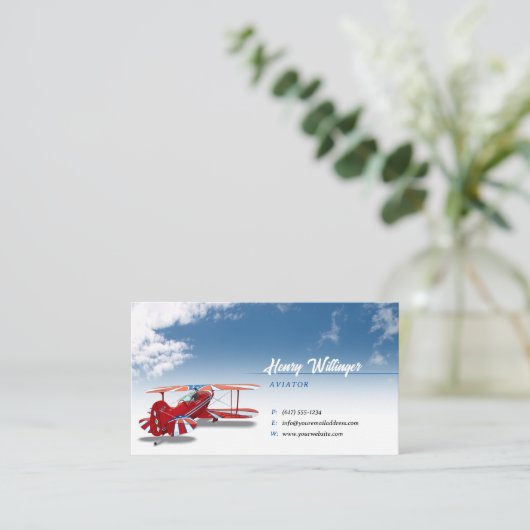 Aviator | Fluglehrer Visitenkarte (Stehend Vorderseite)