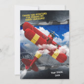 Aviator Flugzeug Danke Karte (Vorderseite)