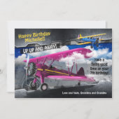 Aviator Flugzeug Geburtstagskarte Einladung (Vorderseite)