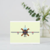 Aviator-Flugzeug Postkarte (Stehend Vorderseite)