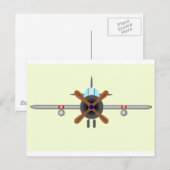 Aviator-Flugzeug Postkarte (Vorne/Hinten)