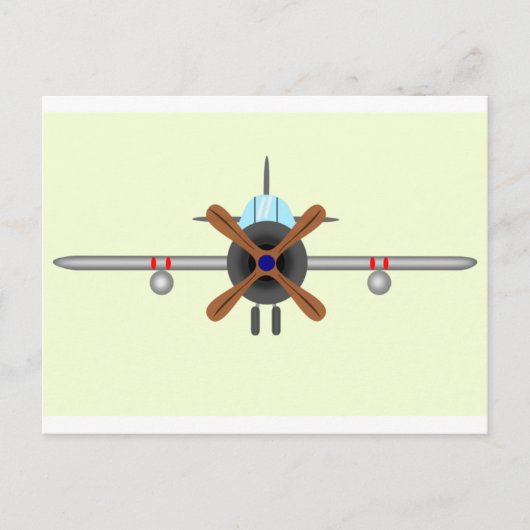 Aviator-Flugzeug Postkarte (Vorderseite)