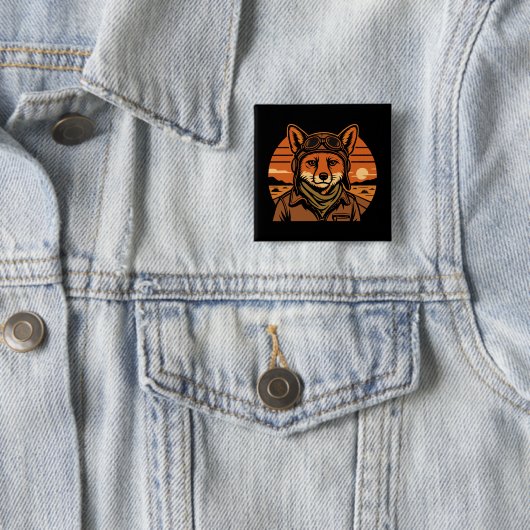 Aviator Fox Flying Foxy Wings Button (Beispiel)