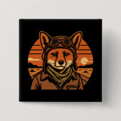 Aviator Fox Flying Foxy Wings Button (Vorderseite)