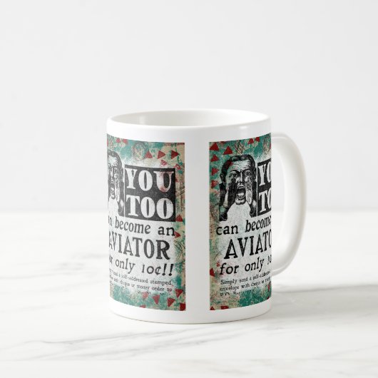 Aviator - Funny Vintag Retro Kaffeetasse (VorderseiteRechts)